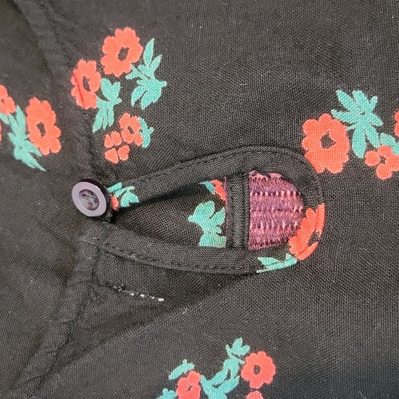 URBAN OUTFITTERS Staring at Stars Black Embroidered Yoke Floral Rayon Boho Dress - Picture 9 of 10